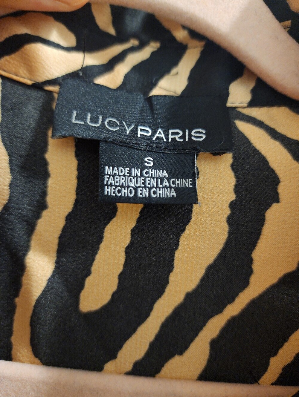 Chic Black and Tan Tiger/zebra Animal Print Satin Like Statement Dress - Picture 5 of 10
